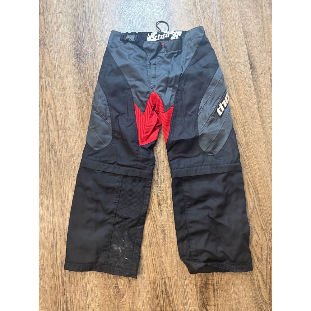 Thor Static Motocross Pants Size 28 Black Grey Red Riding Gear Moto BMX